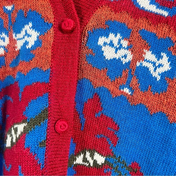 NWT Carolina K 100% Baby Alpaca Wool Sabina Bohemian Cardigan Cowboy Floral XS - Picture 10 of 15